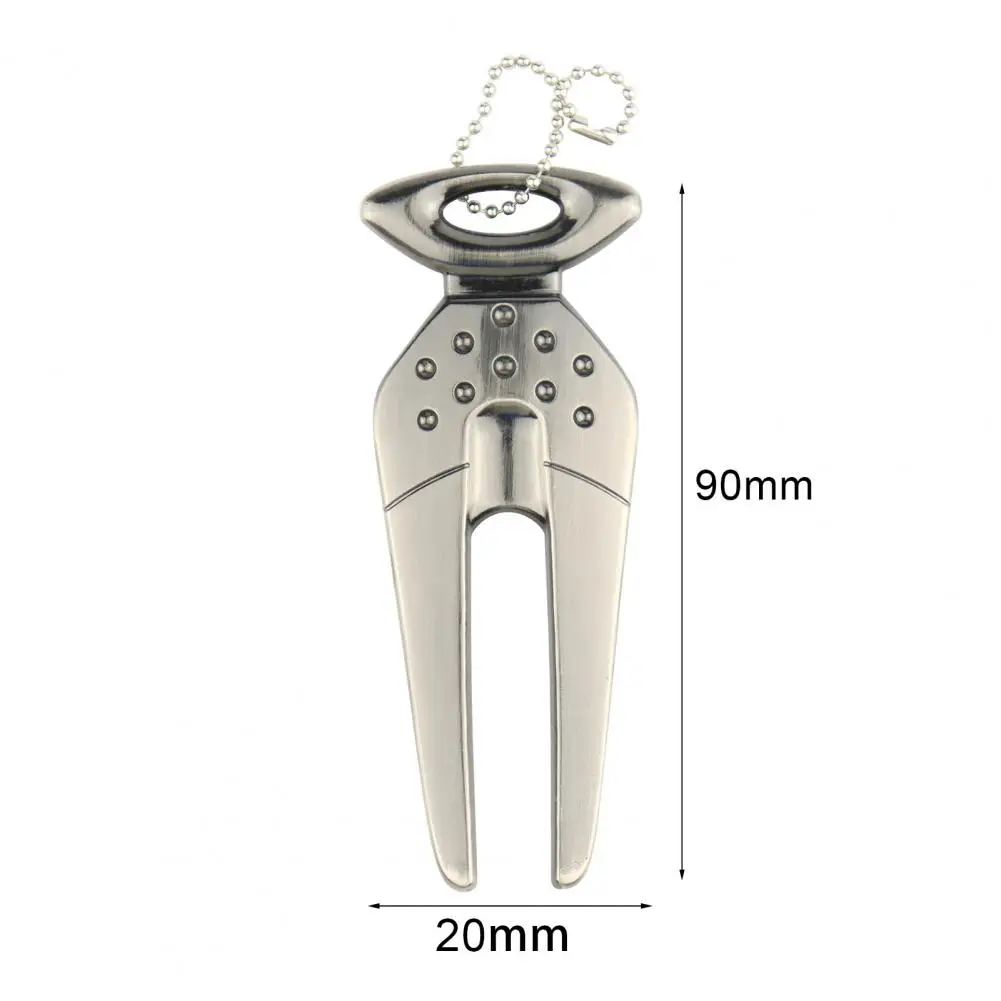 Golf Divot Tool Reusable Non-fading Mark Tool Zinc Alloy Golf Pitchfork Golf Training Aid Golf Equipment 6
