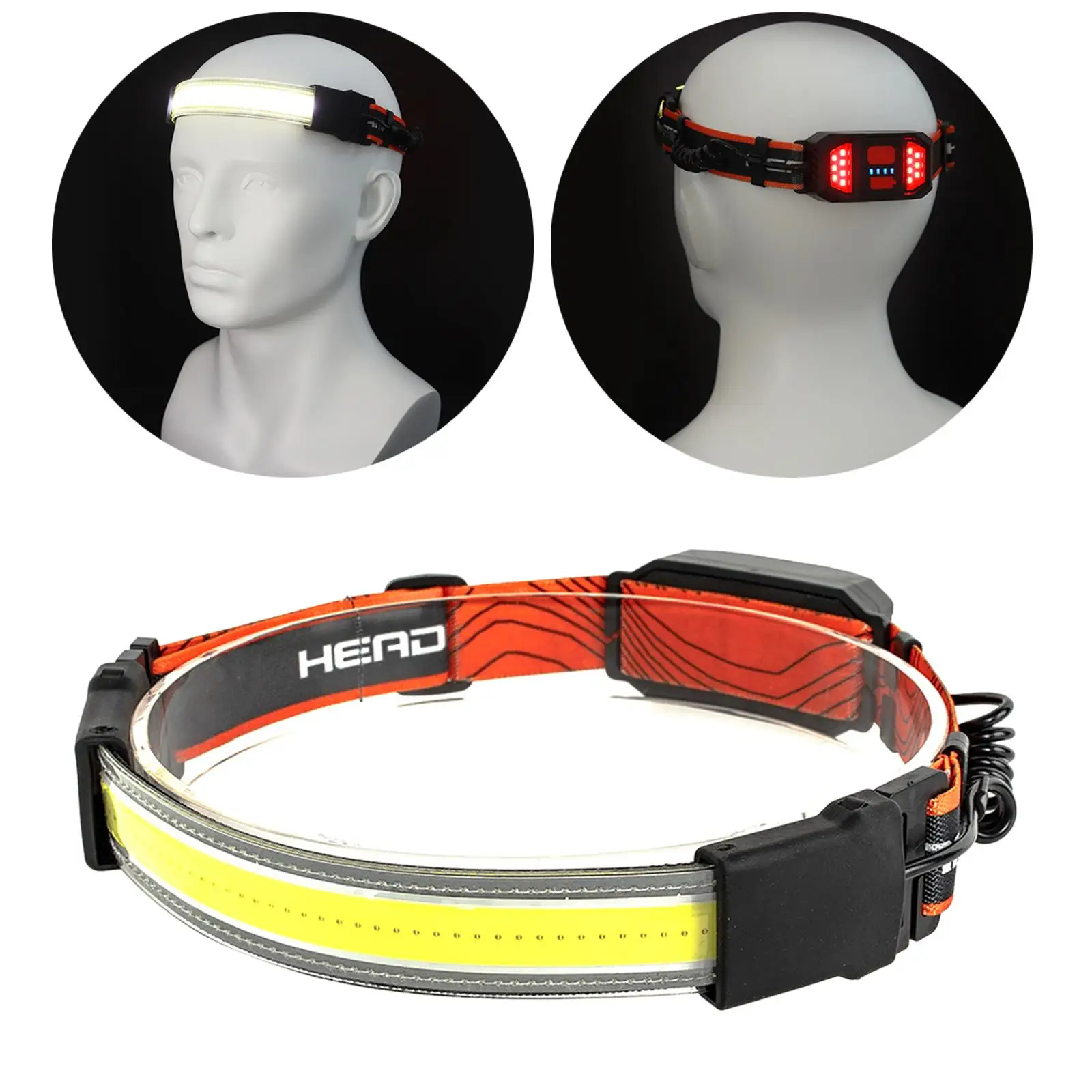 Bright COB+LED Headlamp Torch Flashlight 3 Modes Head Band Lamp for Camping