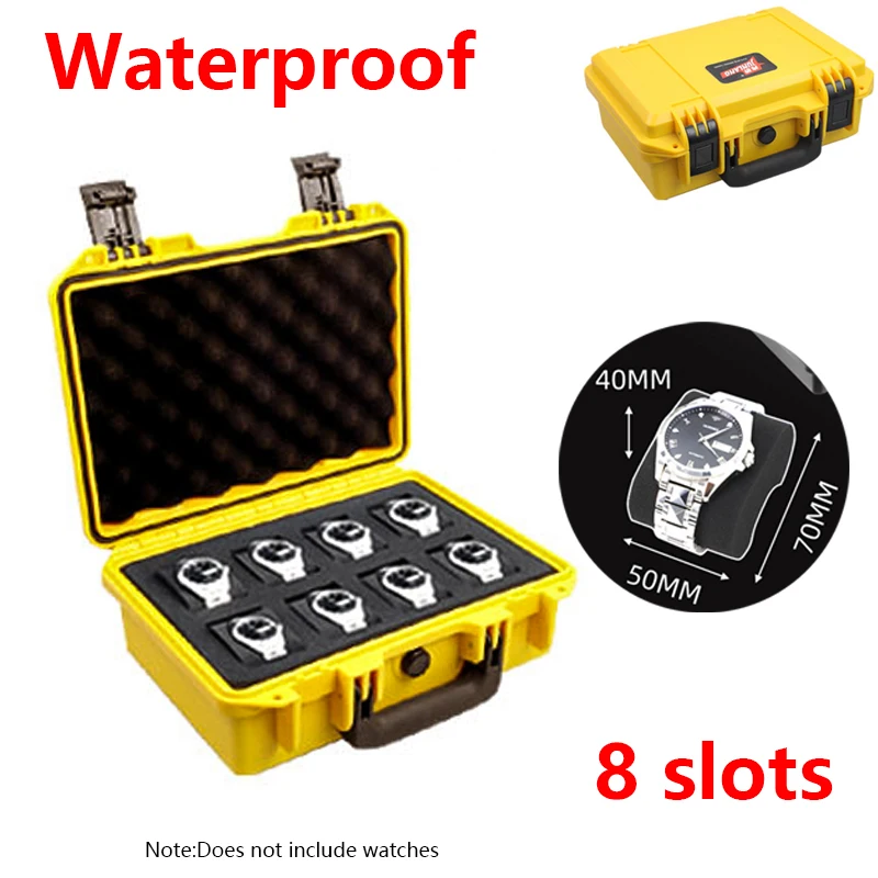 Portable Waterproof ABS Plastic Multi-Slot Watch Storage Case