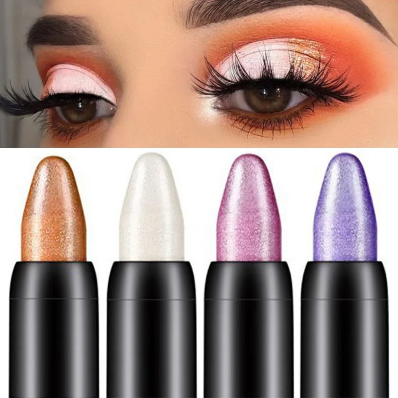 Eyeshadow Pencil Waterproof Pearlescent 15 Colors Lasting Glitter Shimmer Eye Shadow Pen Eyeliner Stick Eyes Makeup Tools