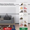 Shoe Rack 7-Tier Spinning, Free Standing Rotating Tower 360°, Easy To Assemble, Space-Saving,White Easy To Clean Shoe Cabinet 3