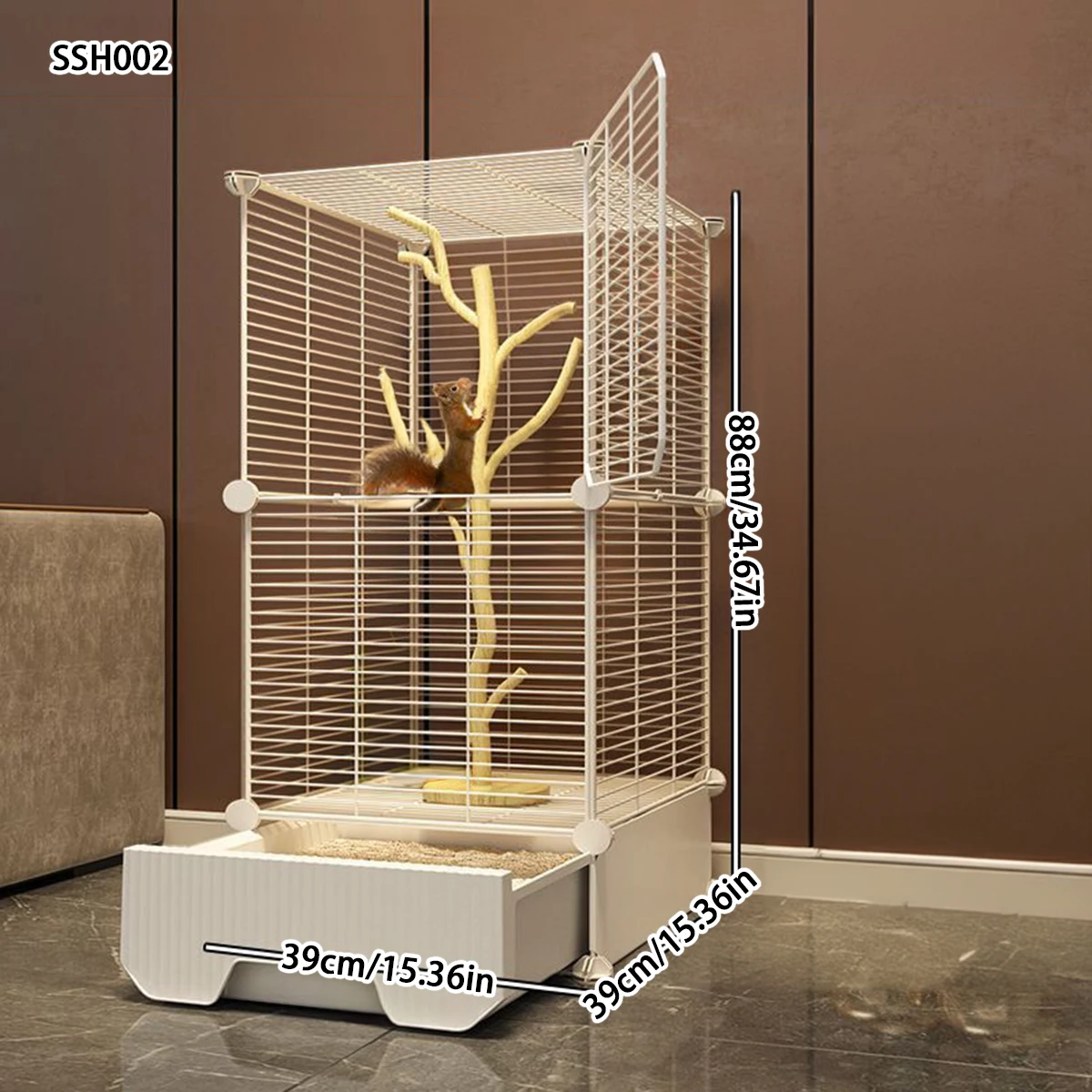 Squirrel Cage Large Household Squirrel Honey Quoll Special Luxury Three-Story Large House Chinchilla Cabinet Cage Nest