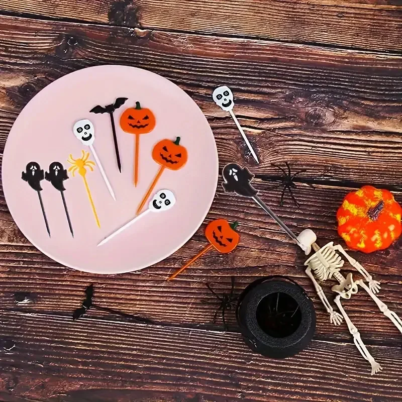 Halloween Themed Decorative Toothpick Set - Pack of Festive Designs