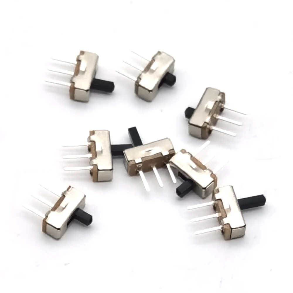 길이:2MM/3MM/4MM/5MM SS12D00 인터럽터 온오프 미니 슬라이드 스위치 3핀 1P2T 2 위치 고품질 토글 스위치 핸들