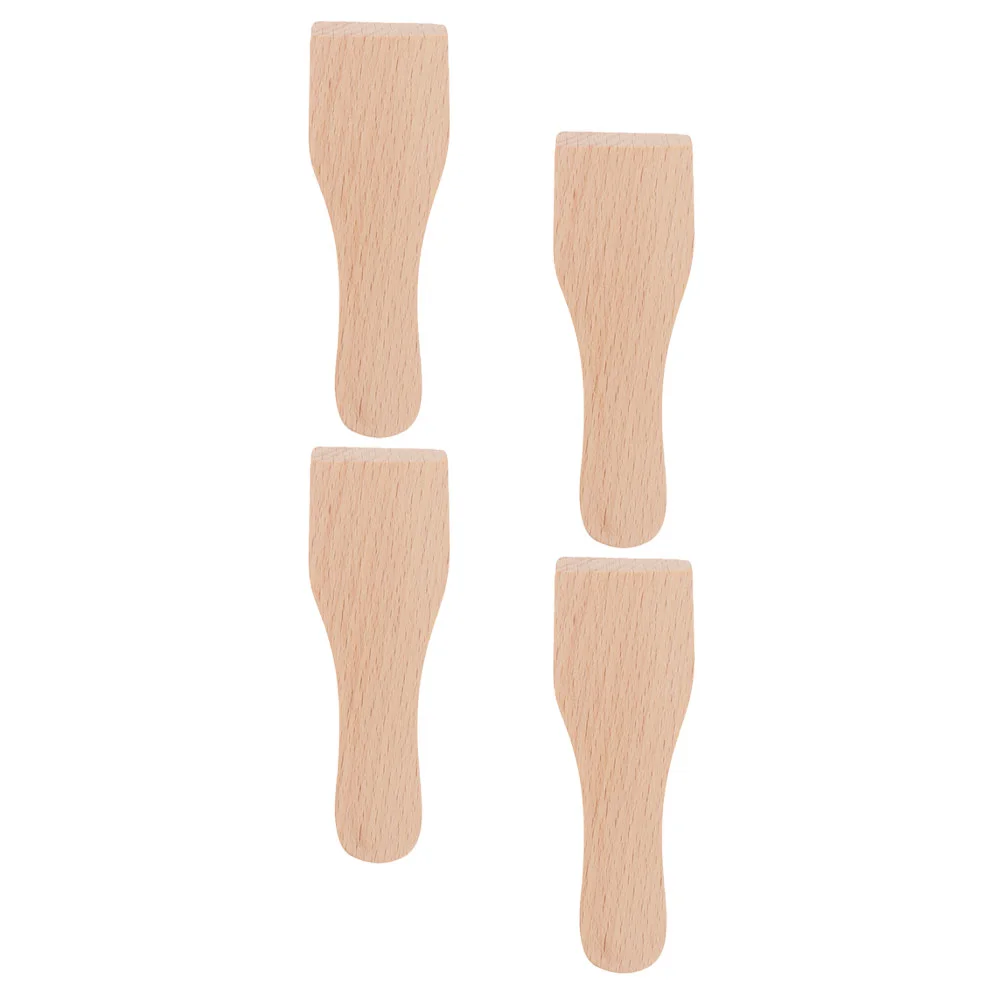 

4 Pcs Jam Butter Spatula Pizza Turner Wood Metal Convenient Baking Scraper Multi-purpose Flat Wooden