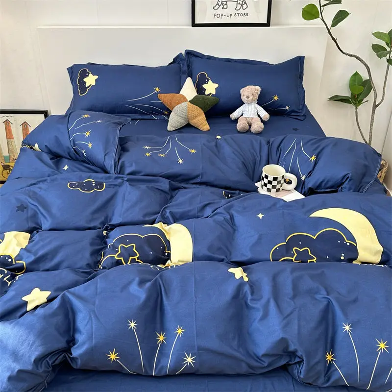 Ins Rabbit Bedding Set Flat Bed Sheet Duvet Cover Twin Full Queen Size Nordic Bed Linen Cute Rabbit Quilt Cover