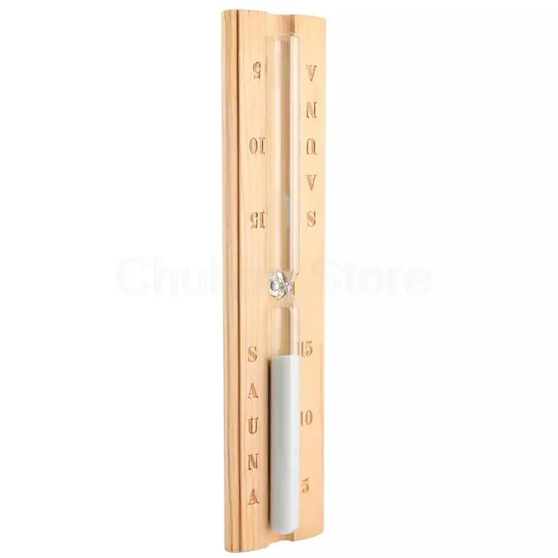 ChuHan Rotation Sauna Timer 15 Minutes Sauna Hourglas Sandglass Wooden White Sand Hourglass for Sauna Room Accessories 3