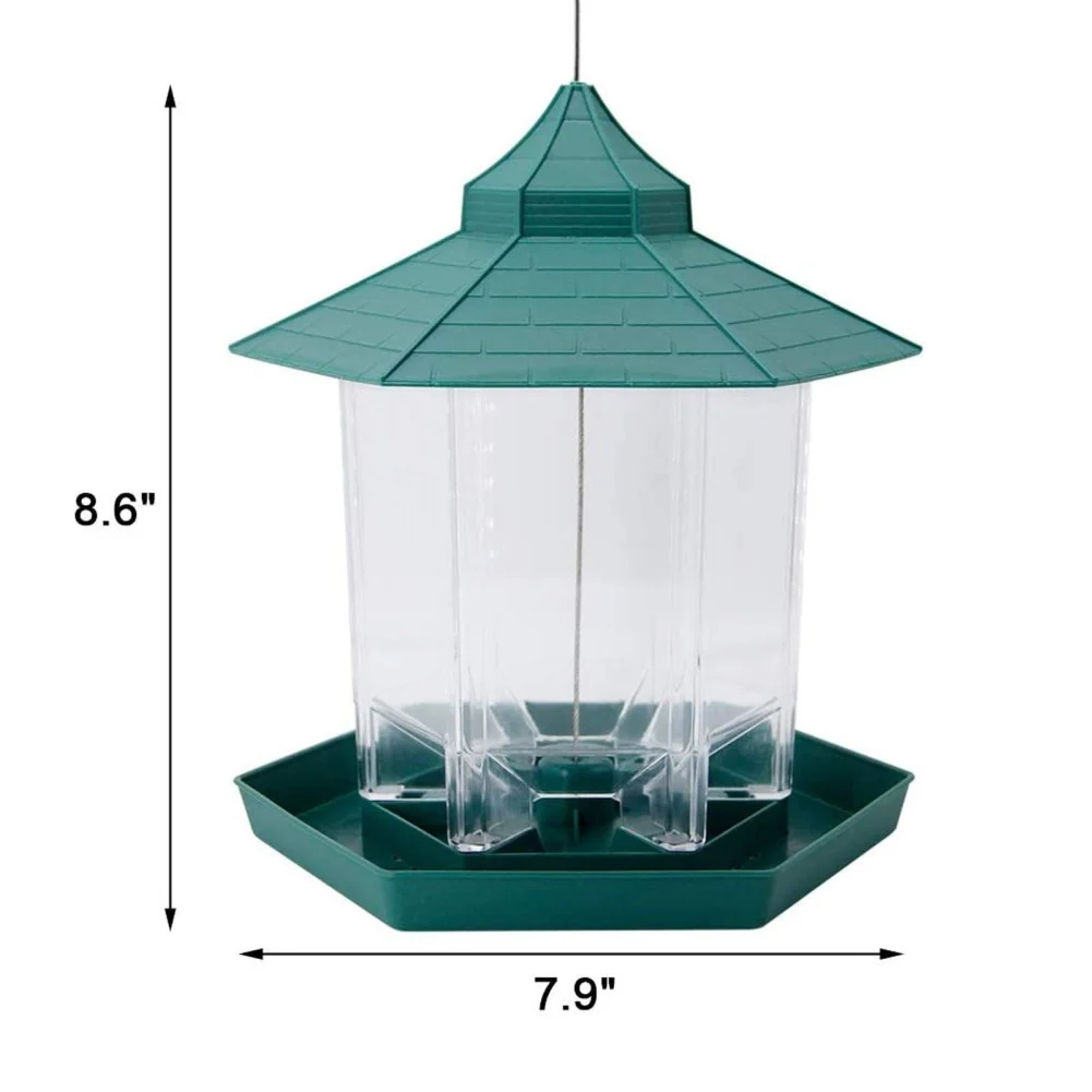 Garden Yard Outdoors Decoration Hexagon Shaped Large Capacity Easy to Use Gazebo Bird Feeders Wild Bird Feeder 6