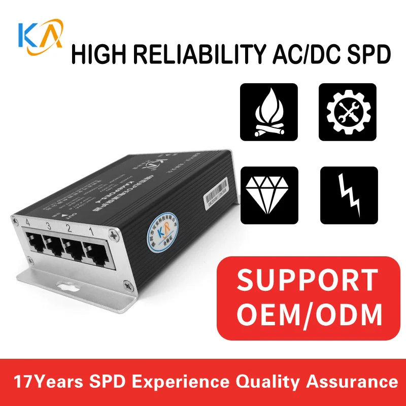 Ka48Poe5-4 4 Porte 100M Poe Switch Scaricatore Di Sovratensione Poe Power Over Ethernet Telecamera Di Sorveglianza Scaricatore Di Sovratensione