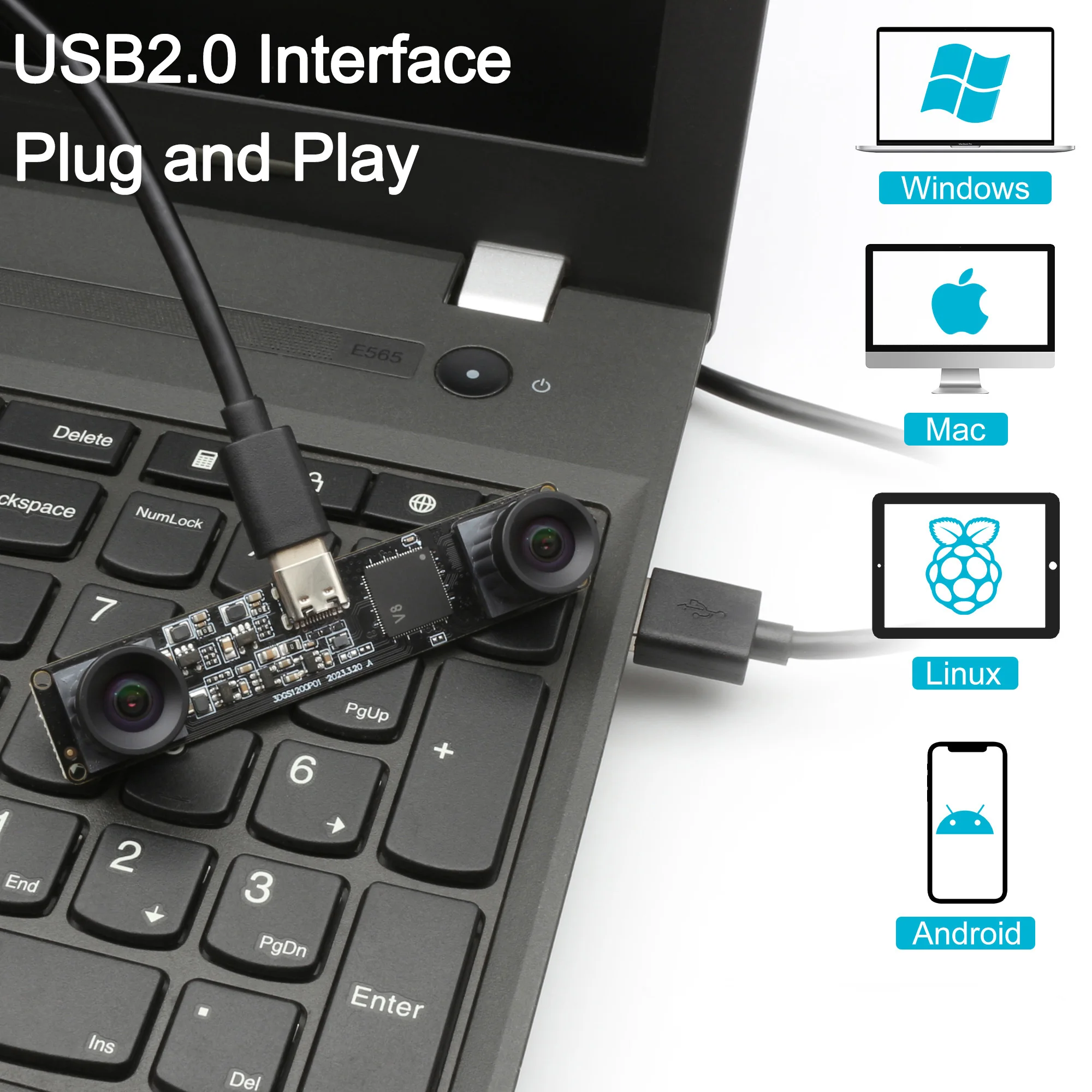 Caméra USB 3.8MP Global Shutter 120fps - Module Mini Caméra USB2.0