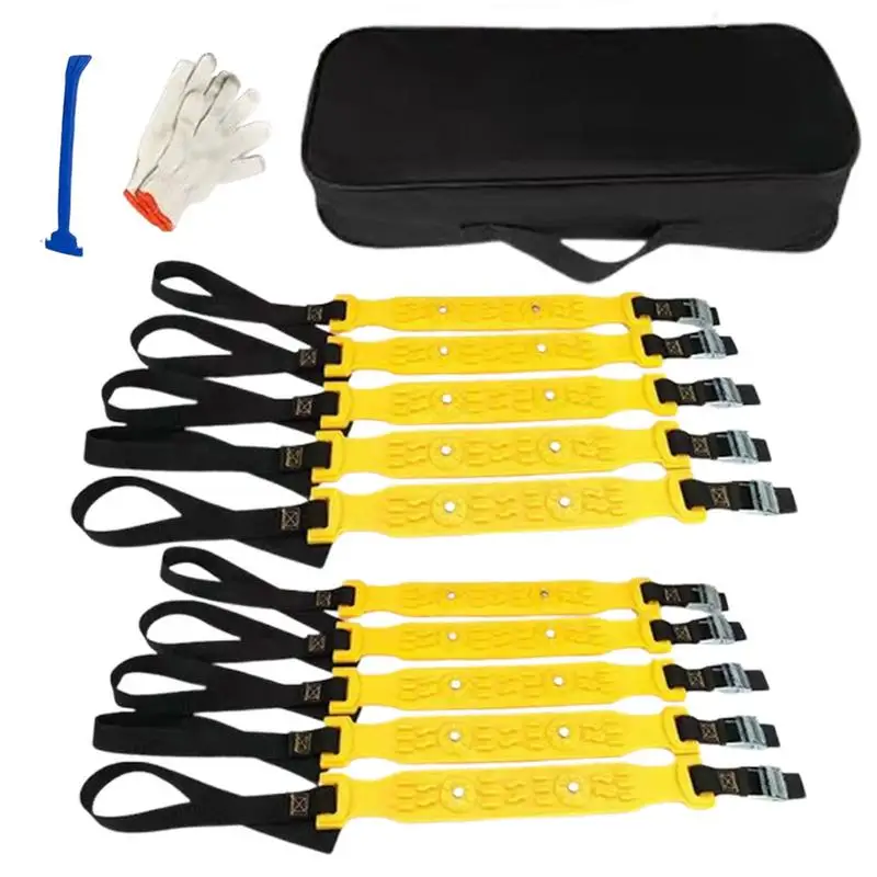 10pcs car Snow chains Anti Snow auto Tire Chains Heavy Duty Traction Tire Chains Traction Mud for Emergency ICE Mud