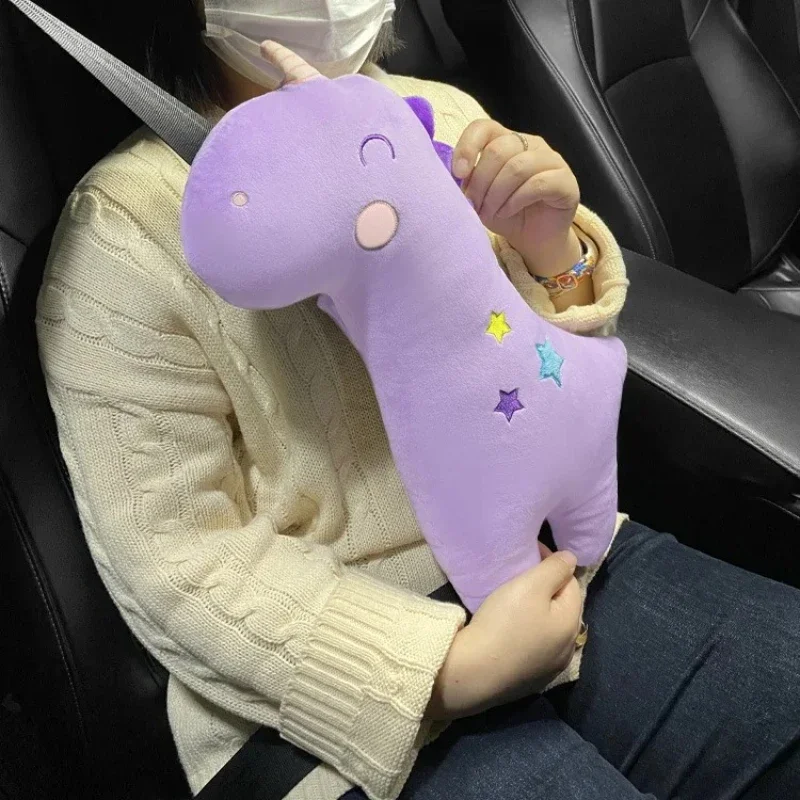 Car Safety Belt Cover Baby Seat Belt Protector Neck Cushion Head Support Unicorn Pillow