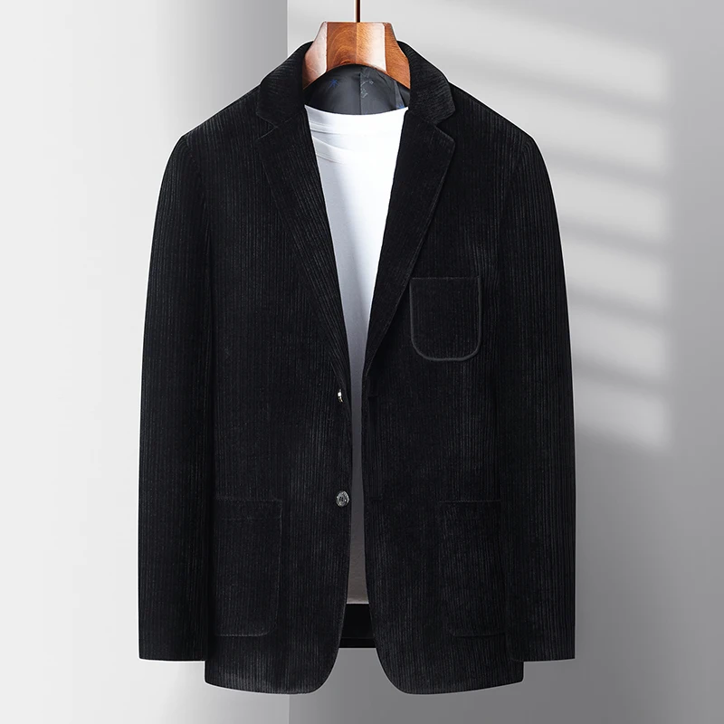 2024 New corduroy suit jacket two-button slim fashion handsome with all autumn and winter business single west 3
