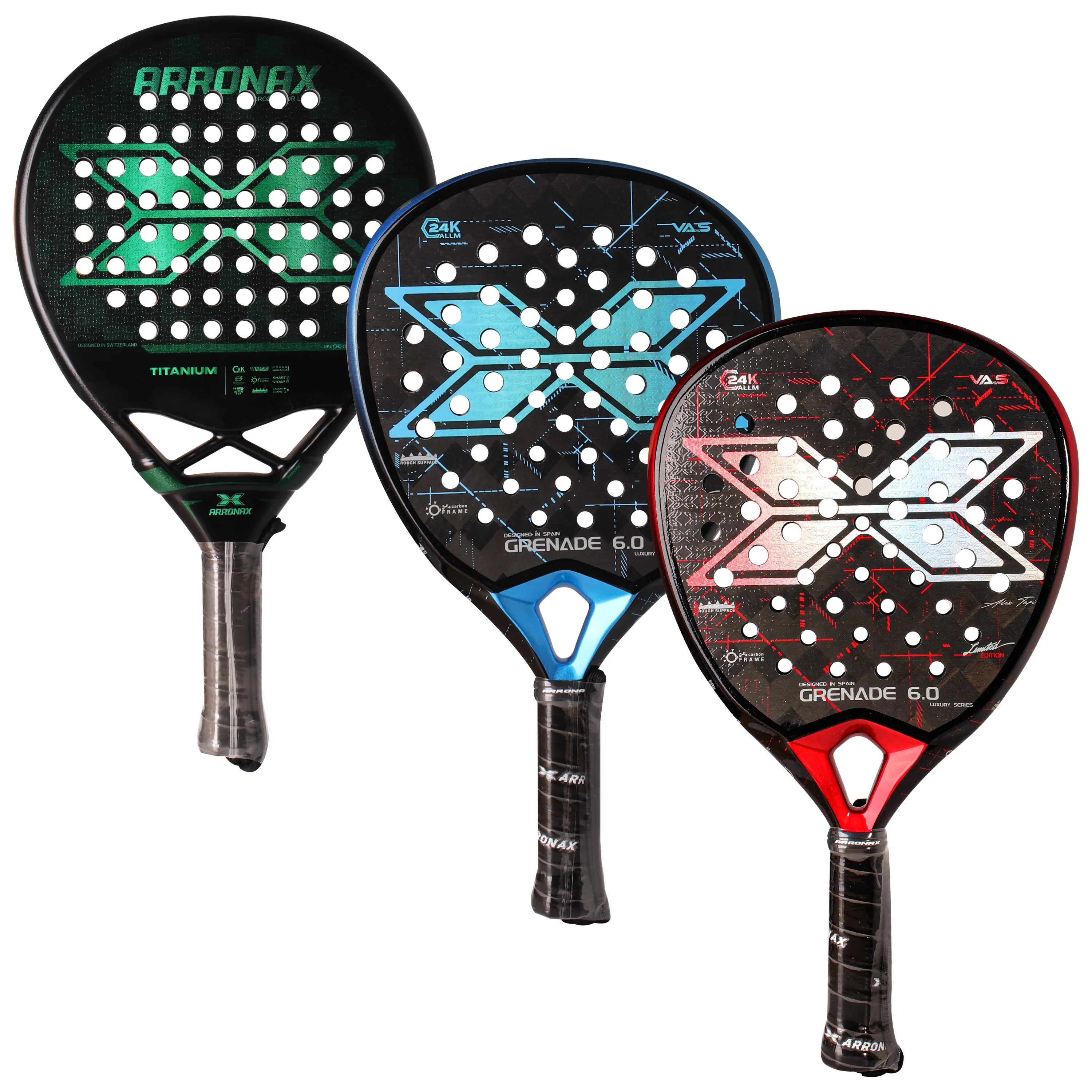 ARRONAX-Lightweight Paddle Racket for Adults, Professional Carbon Fiber, Soft EVA Face, Tennis Racket, 18K, 24K