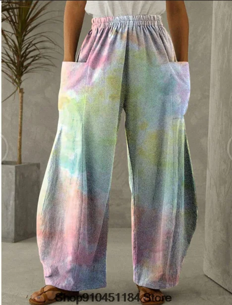 Beach 3D All Over Printed Wide Leg Pants Casual Streetwear Fashion Women Men Clothing Pretty Gradient Print Side Pocket Pants