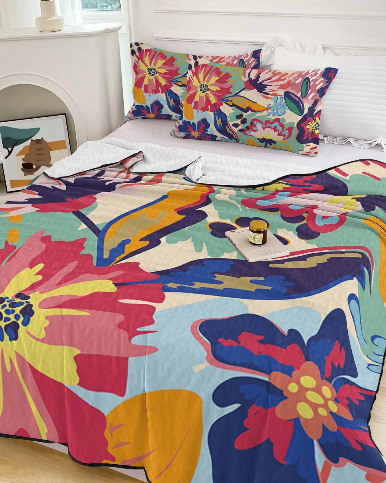 flower-abstract-colorful-summer-cooling-blankets-air-condition-comforter-lightweight-summer-quilt-for-bed-soft-thin-quilt