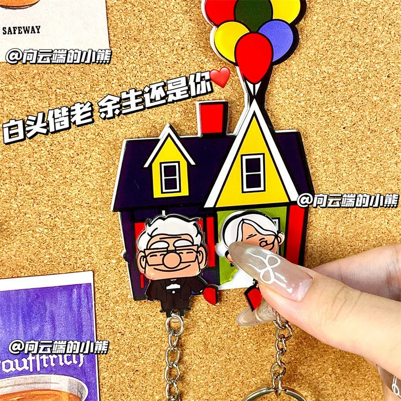 Couple Key Holder Shared Keychain Hanger Door Prevent Loss Key Pendant Lover House Up Moive Ring Home Decor for Girl Gift