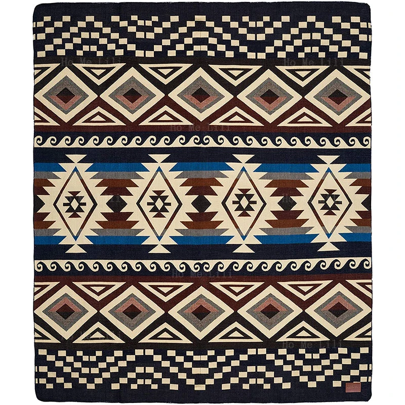 

Beautiful Warm Variegated Ultra-soft Hypoallergenic And Breathable Vintage Tribal Patterns Flannel Blanket Fit For Sofa Chair