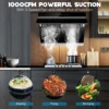 Tieasy 900 CFM 30 inch  Wall Mount or Under Cabinet Heating Auto-Cleaning Range Hood USCX08T75 5
