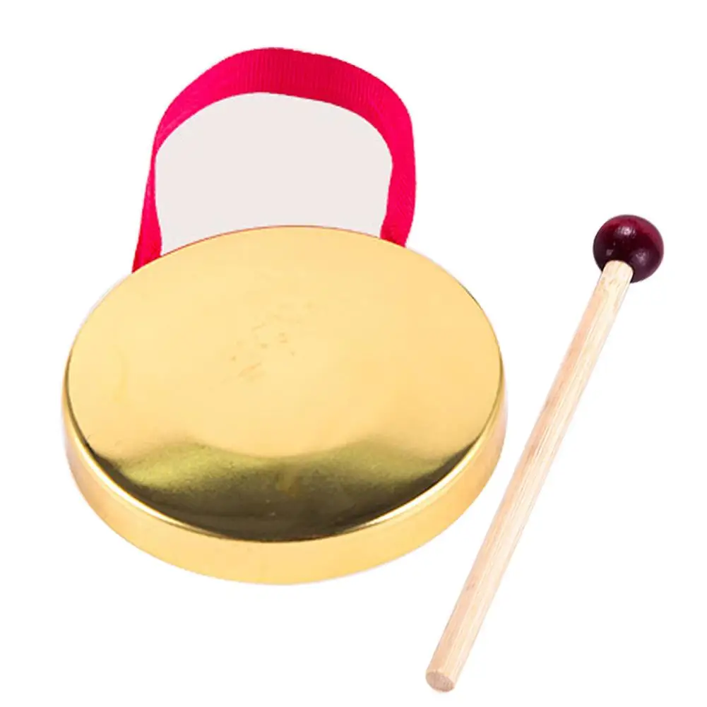 YOUZI Hand Gong With Wooden Stick Copper Gongs Children Toy Traditional Chinese Folk Percussion Musical Instrument