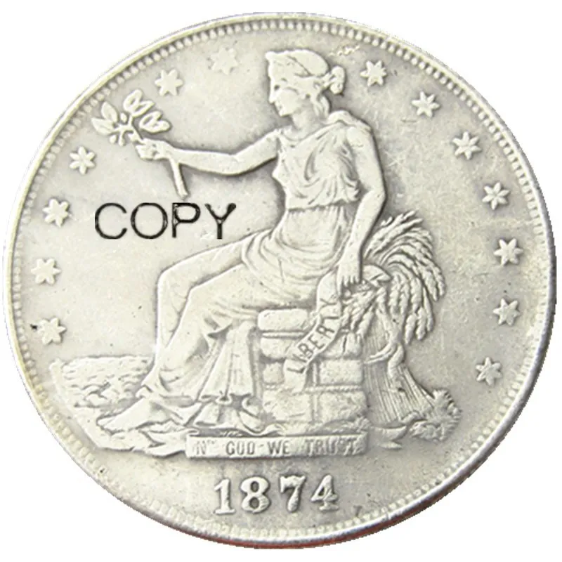 

US 1874CC Trade Dollar Silver Plated Copy Coin