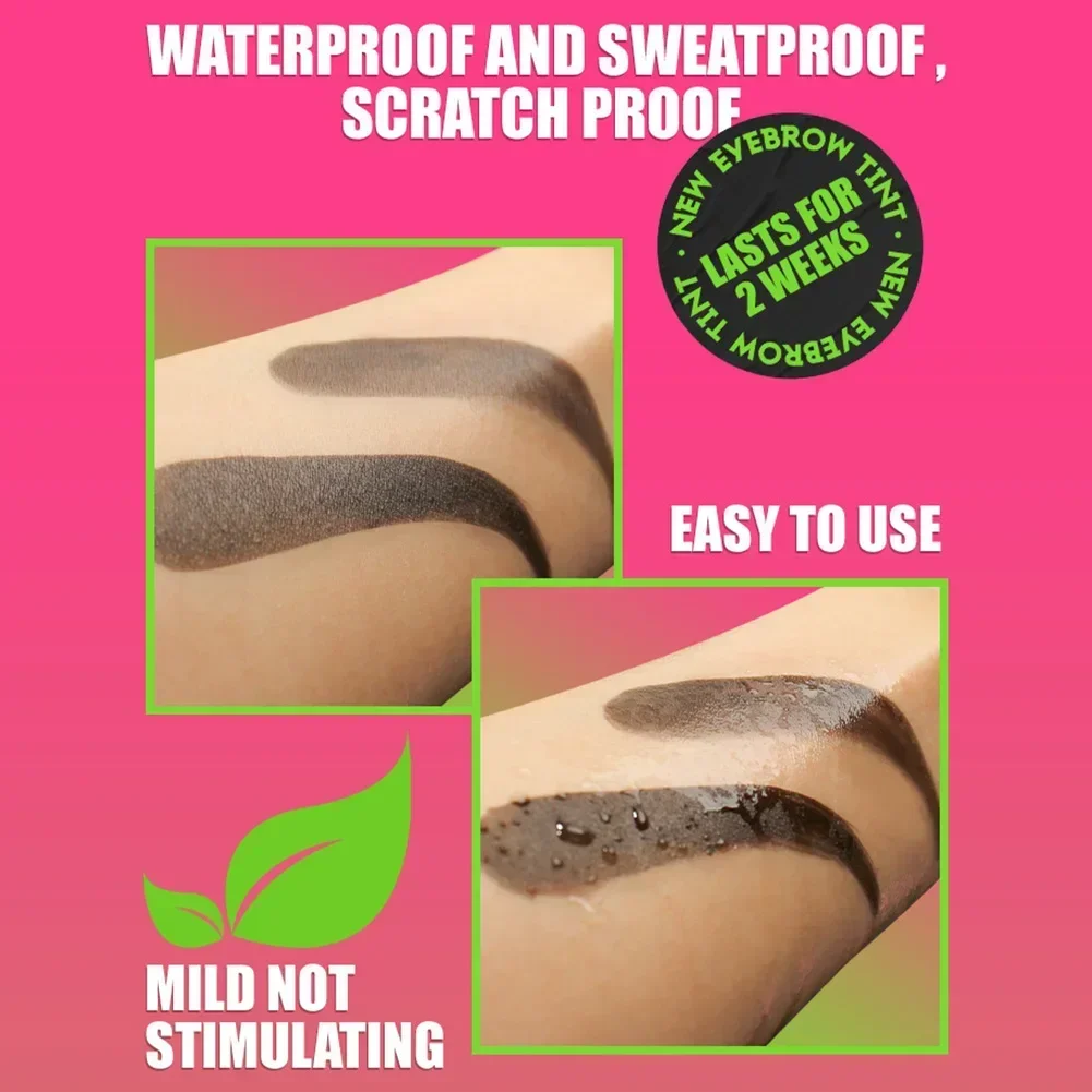 Brush Brow Tint Dye Waterproof Longlasting Black Brown Color Brow Gel Paint Tint Mascara Makeups Tool Brow Enhancer Cream Makeup 5