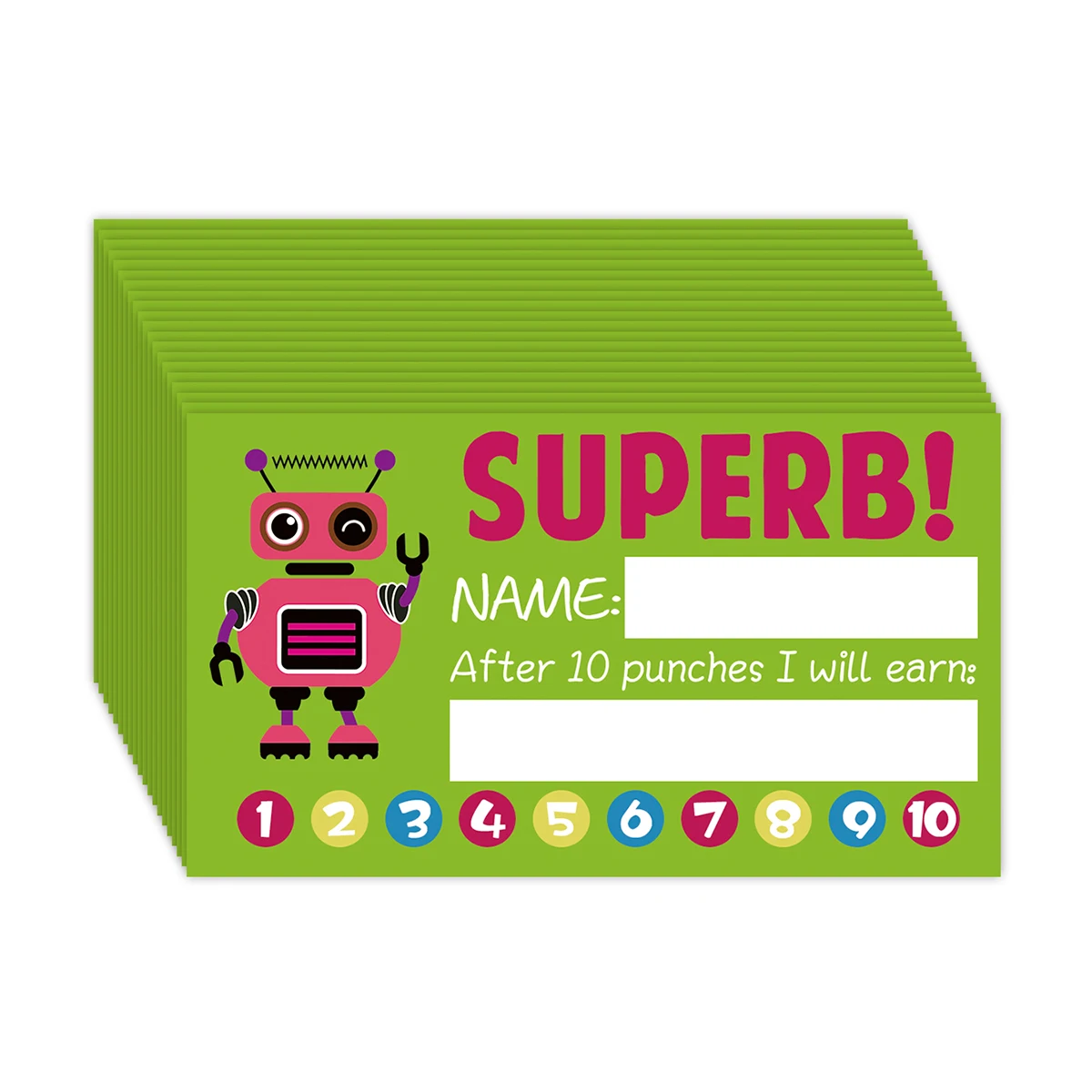 كارتون مكافأة حافز لكمة بطاقات ، مناسبة للأطفال ،...