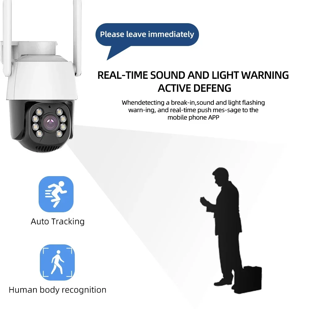 WIFI 4G IP Camera Outdoor Home Security Auto Tracking Human Detection Camera WIFI CCTV Surveillance Camera Camhi Pro APP 3