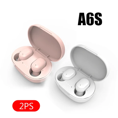A6S Smart Digital Display Bluetooth Headset Wireless Mini HIFI Headset Stereo in-Ear Sports Earphone with Mic & Charging Box