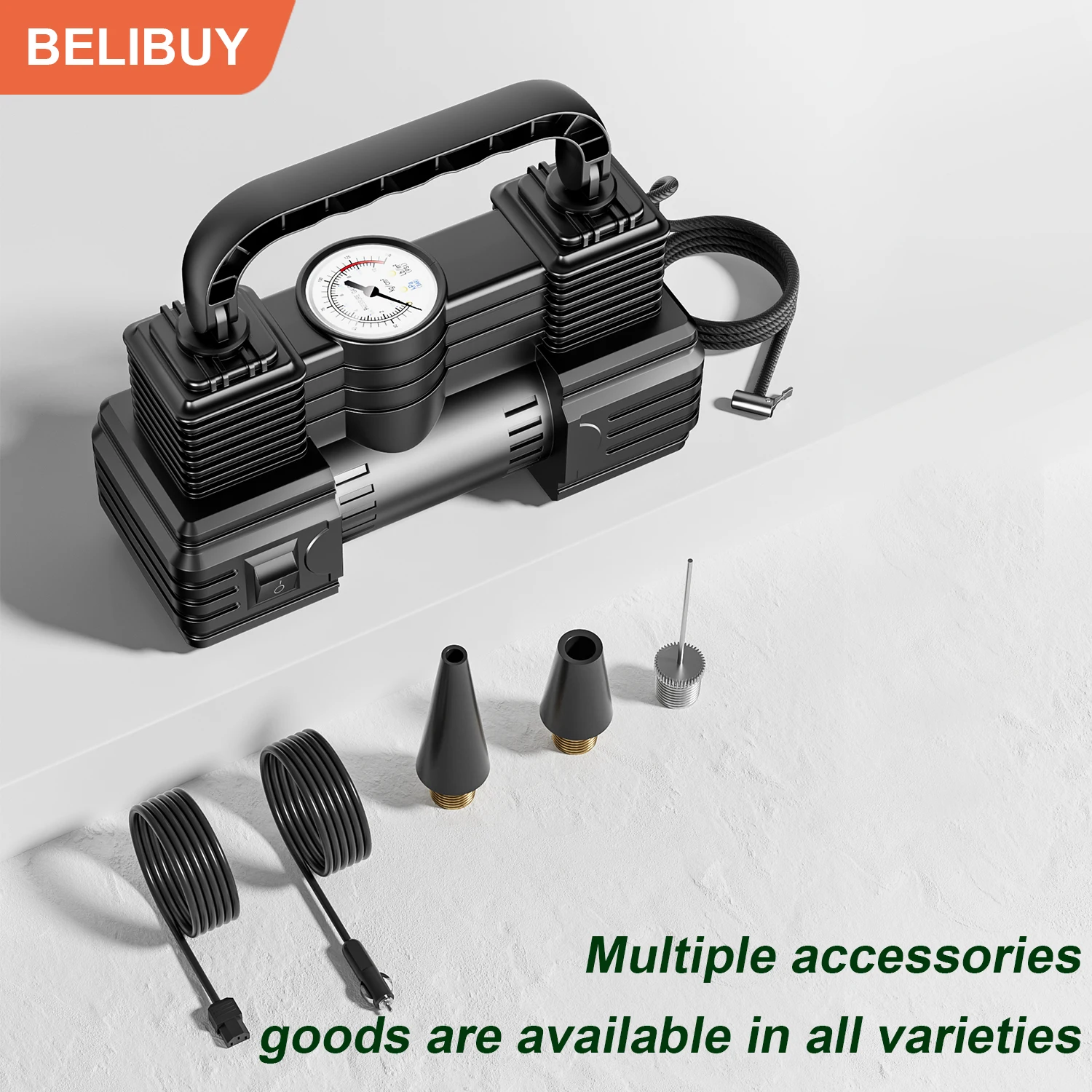 BELIBUY Portable Tire Inflator Car Compressor Air Pump Bicycle Air Pump Car Tire Compressor Multi Functional Automotive Tools