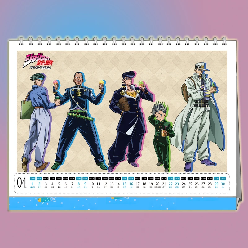 2023-2024 calendário de mesa de jojo bizarra aventura calendários anime  periférico artigos de mobiliário jolyne