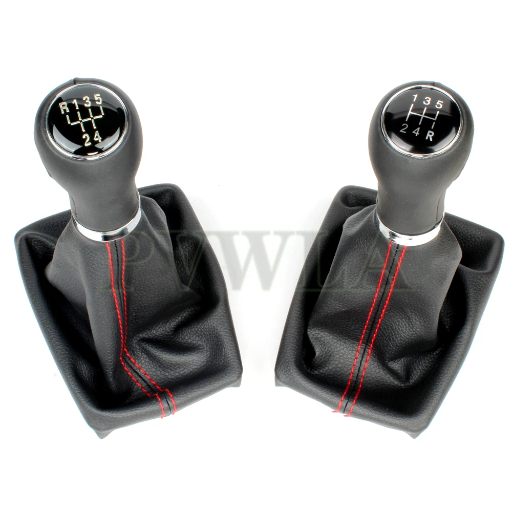 Gear Shift Knob Adapter For Audi A4 B6 B7 2000-2008 Car 5 /6 Speed Manual Stick With PU Leather Boot
