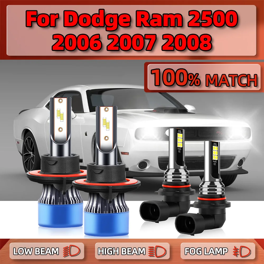 

40000LM Canbus LED Headlights 240W High Power Car Headlamp Bulbs 6000K White Fog Lamps 12V For Dodge Ram 2500 2006 2007 2008