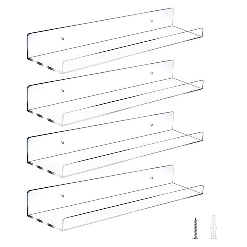

Acrylic Thick Shelf Organizer Wall Mounted Bathroom Shelf Transparent Floating Shelfs Toilet Shelf Cosmetics Kitchen