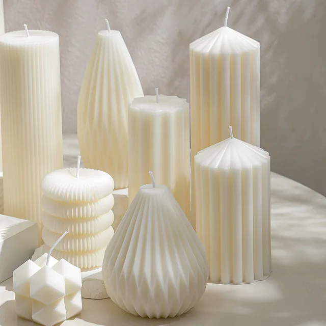28 Nordic art aromatherapy candles Instagram explosion handmade lines white geometric creative modeling candles 4