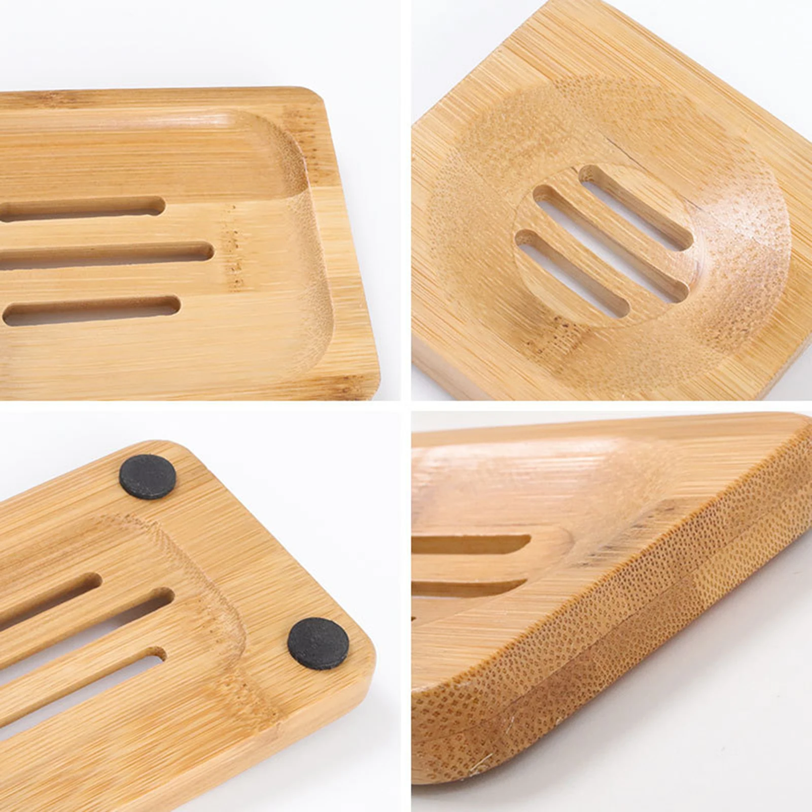 Bamboo Wooden Soap Dish Holder Tray, Wood Bar Soap Saver Self