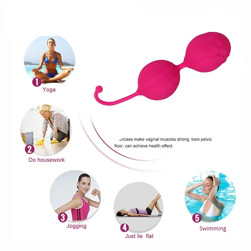 Silicone kegel Balls Hardening Vagina Balls Pelvic Sports Floor Ben Wa Geisha Muscle Contraction Adult Toys For Women rose sex kegel balls