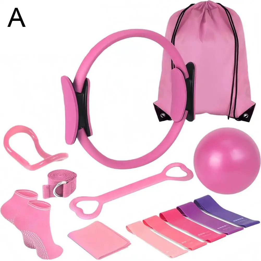 13 pezzi Kit essenziale per pilates Yoga Circle Set da palestra Stretching Core Training Equipment per allenamento a casa Flexibilit