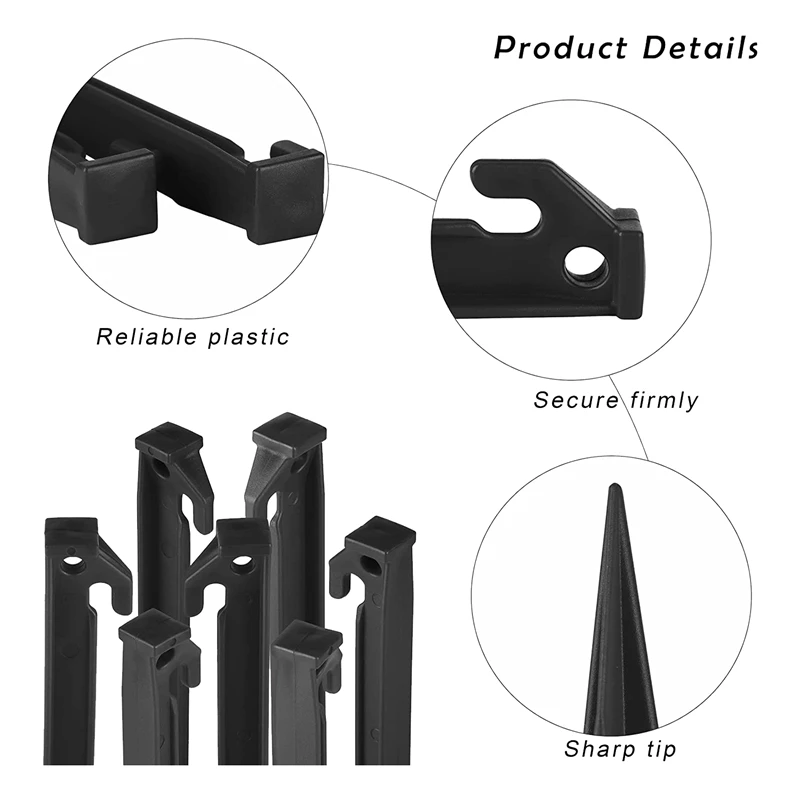 24 Pieces Plastic Inflatable Stakes 8.8 Inch Yard Fixed Stakes Anchoring Garden Decoration