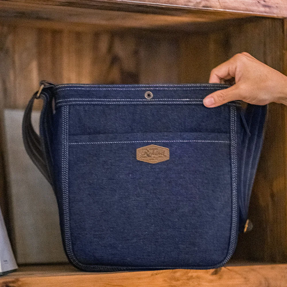 Retro 9.6oz Denim Washed Cowboy Bag Adjustable Blue Messenger Shoulder Bag Newsboy Unisex Style Bags for Daily