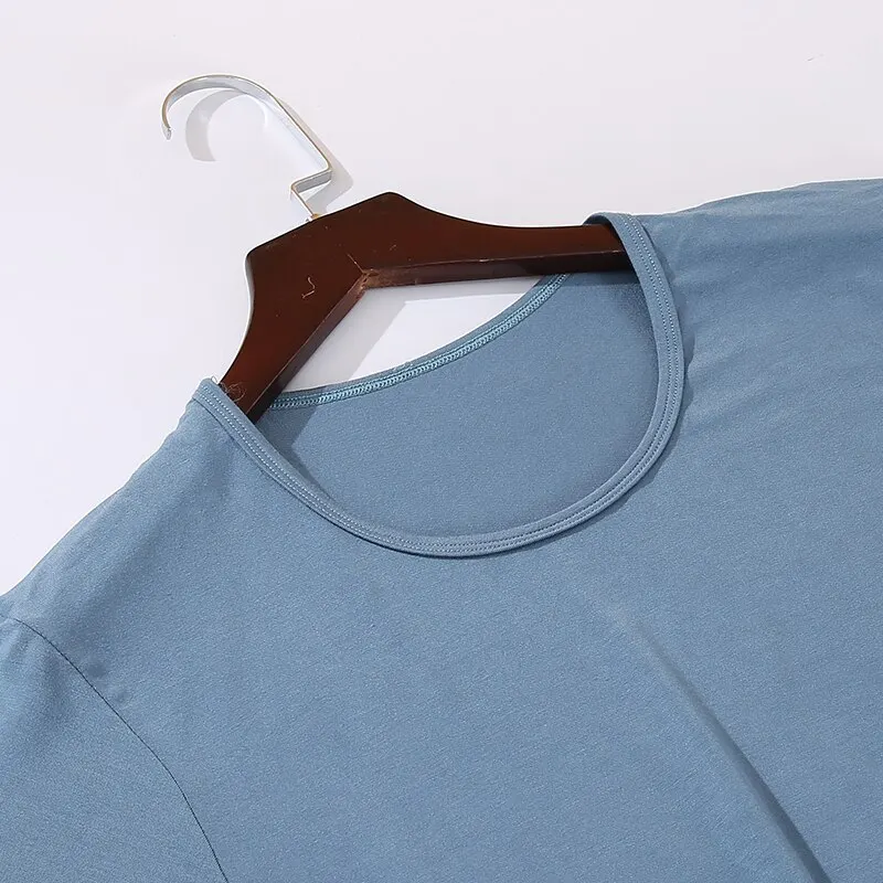 Summer Men's Solid Color Versatile Basic Round Neck Short Sleeved T-shirt Slim Fit Comfortable Ice Top For Women To Wear