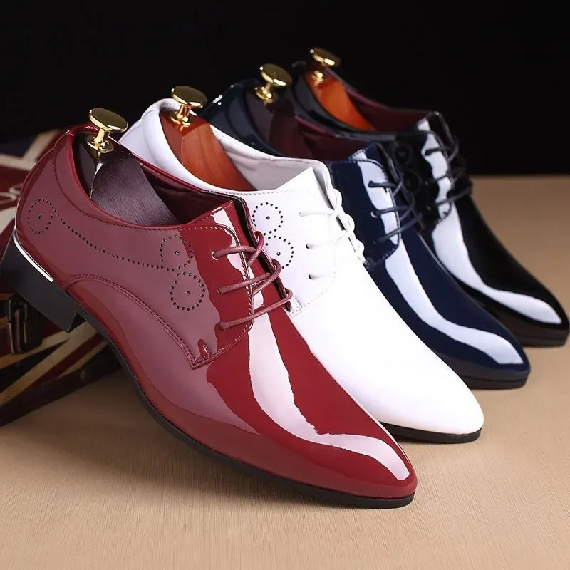 Men Formal Shoes Men Oxford Leather Dress Shoes Fashion Business Pointed Wedding Shoe