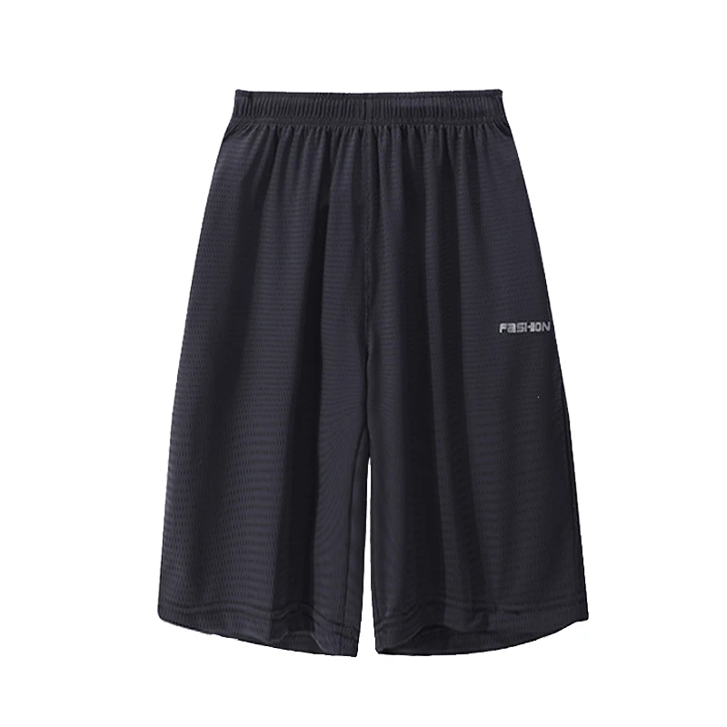 Men's Shorts Mesh Elastic seven-point shorts Summer Breeches  Clothing Nylon Black Grey Spandex Sweat Shorts