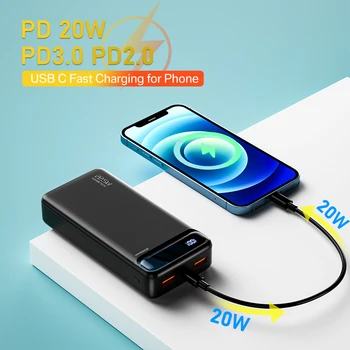 Power Bank 20000mAh,Portable External Battery Fast Charge 2