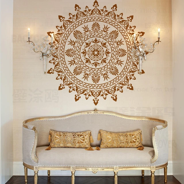 70cm - 110cm Stencil Mandala Extra Large per dipingere grandi decorazioni  floreali da parete modello da pavimento vernice modelli rotondi modelli  S280 - AliExpress