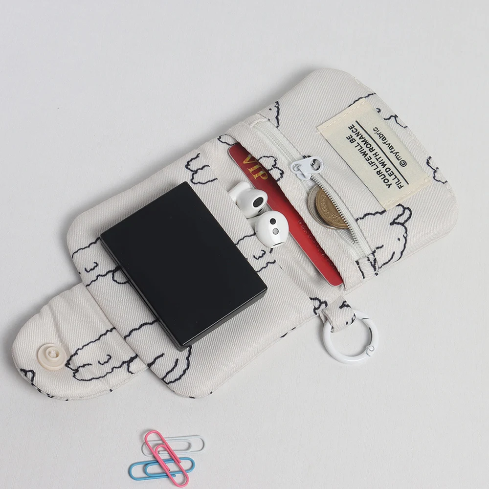 Lovely Cartoon Pouch  Portable Storage Bag Coin Purse Snap Fastener Card Bag Simplicity Cute Card Holder Fashion Casual Wallet