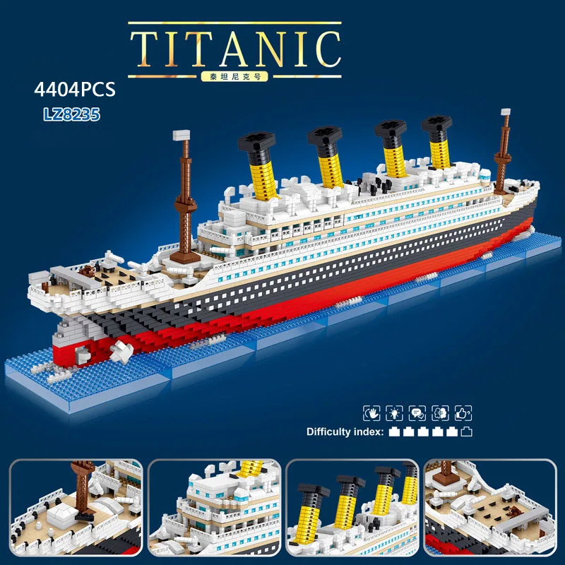 

Classic movie assemble building bricks model nanobricks RMS Titanic ship micro diamond block educational toys for children gifts