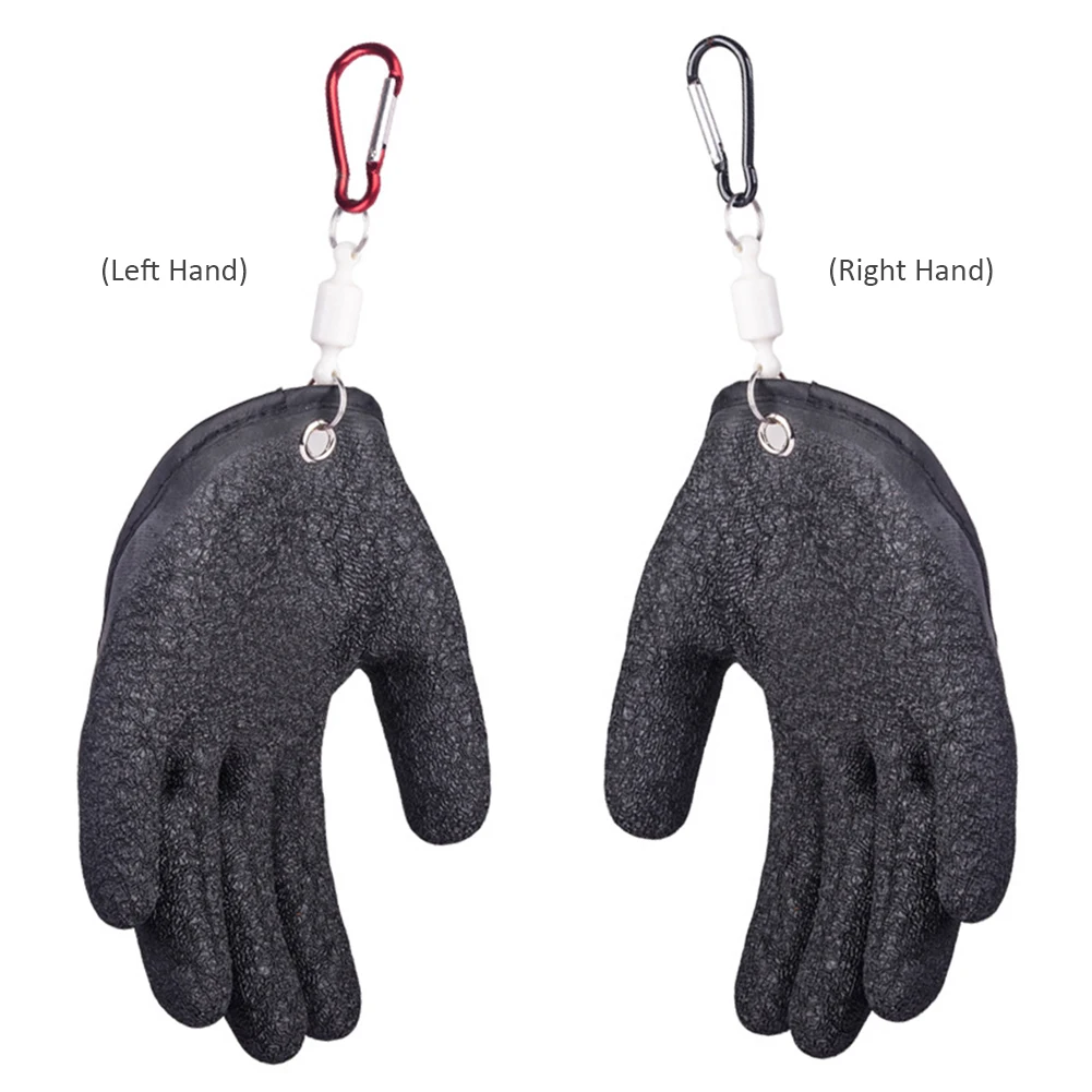 1pc Fishing Catching Gloves Non-slip Fisherman Protect Hand Puncture  Scrapes Latex Fishing Catch Hunting Mittens Left Right Hand