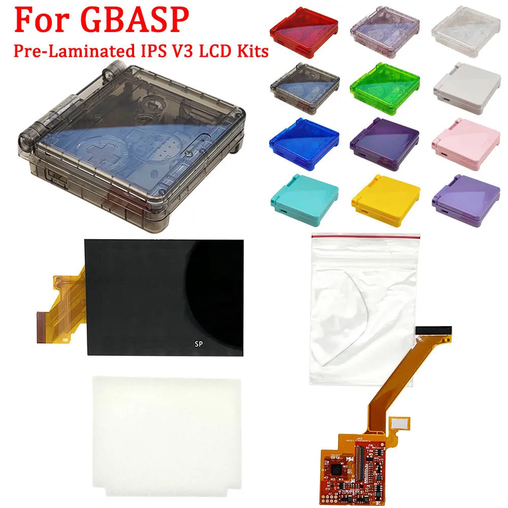 Set Di Coperture Per Alloggiamento In Cristallo Personalizzato Con Kit Di Schermi Lcd Ips V3 Pre-Laminati Per Kit Lcd Ips Gba Sp Highlight V3 Con Cust