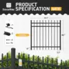 Fencer Wire Heavy Duty Pinnacle Fence Gate, 4Ft Height X 4Ft Width Outdoor Fence Gate, Outdoor Anti-Rust Metal Steel Gate For 3
